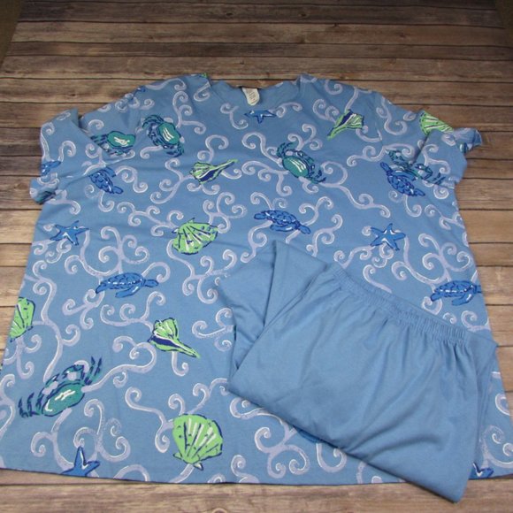 Vintage Copa Cabana Top Capris Set 4X Ocean Life - Picture 9 of 9